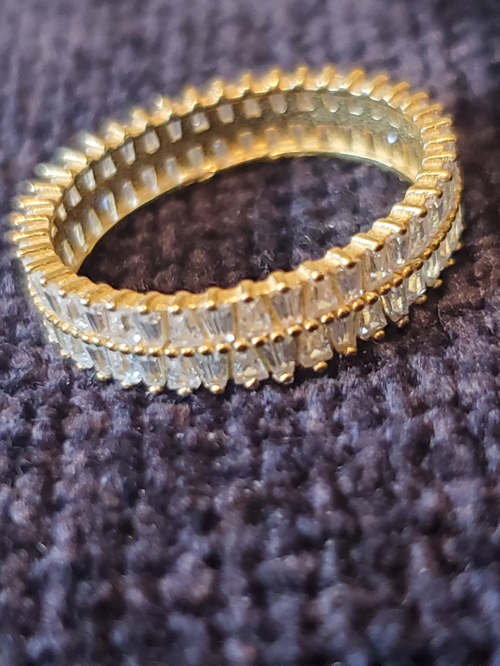Gold Crystal Eternity Band Ring - Women Jewelry Sz 7